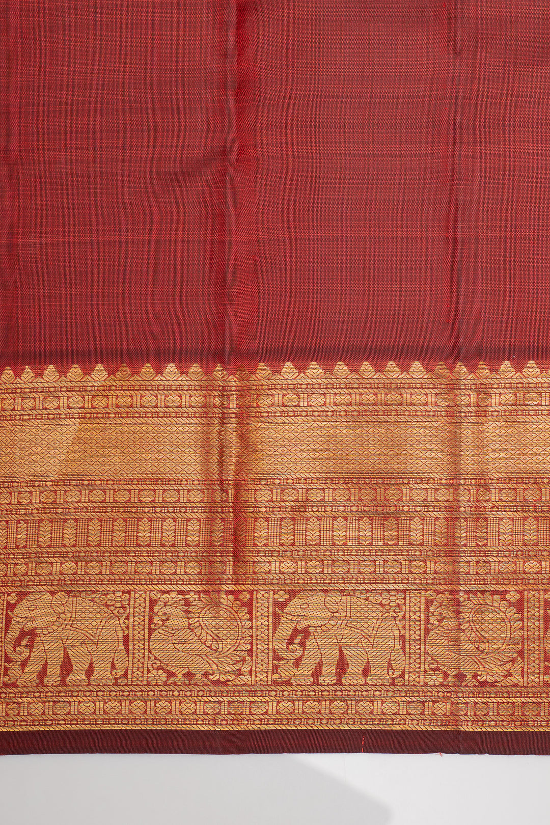 Maroon zari checks pure kanchipuram silk saree
