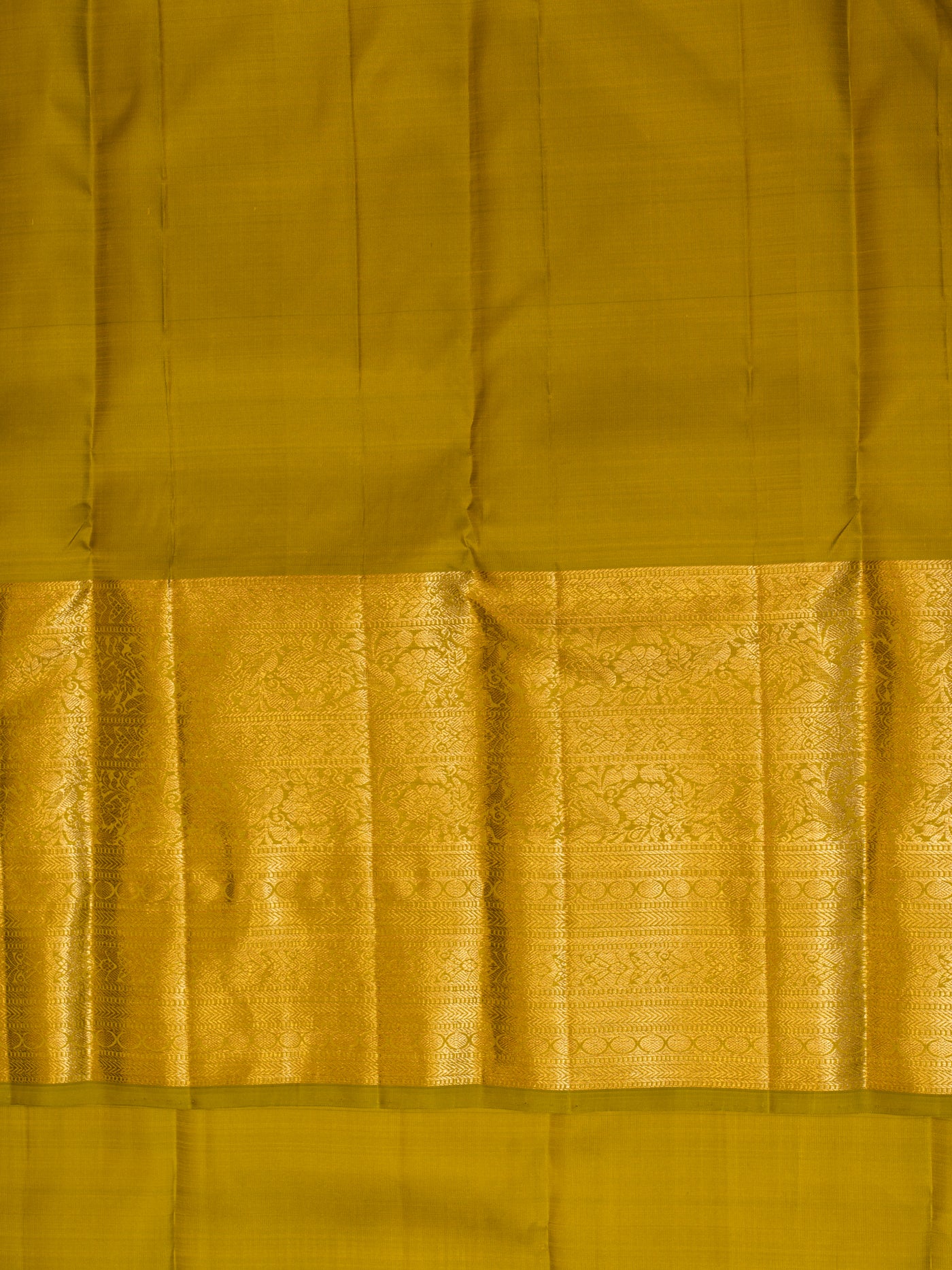 Olive green traditional pure Kanchipuram silk saree