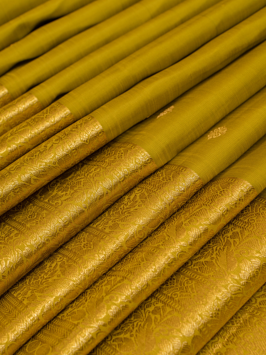 Olive green traditional pure Kanchipuram silk saree