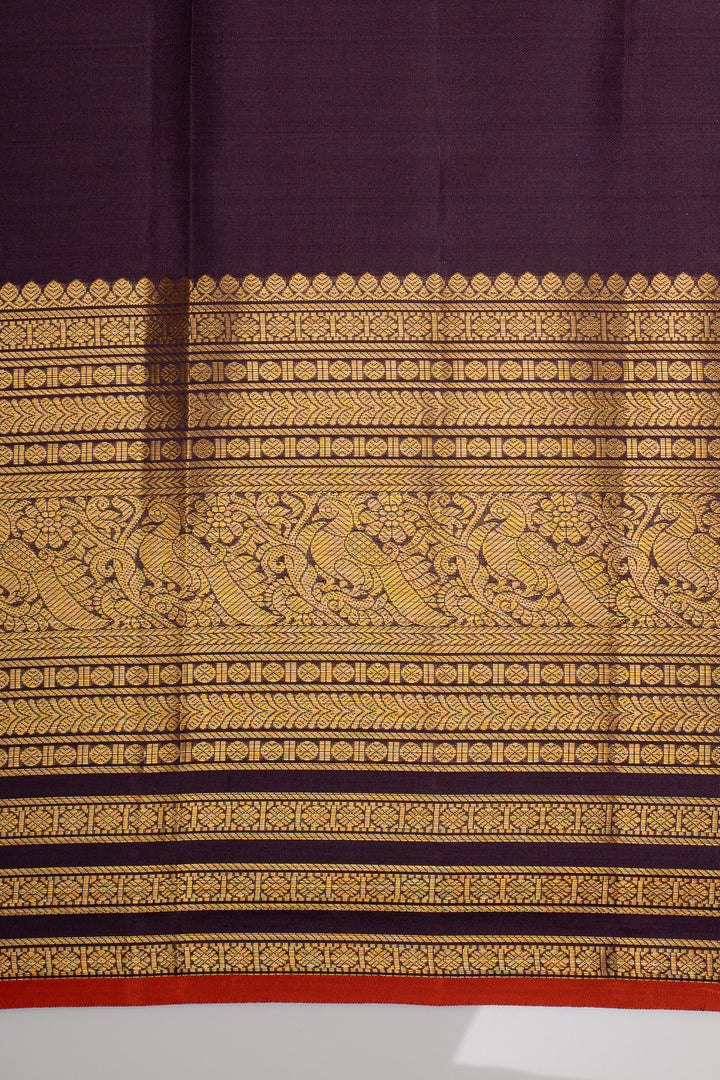 Dark Purple Laksha Butta Pure Kanchipuram Silk Saree