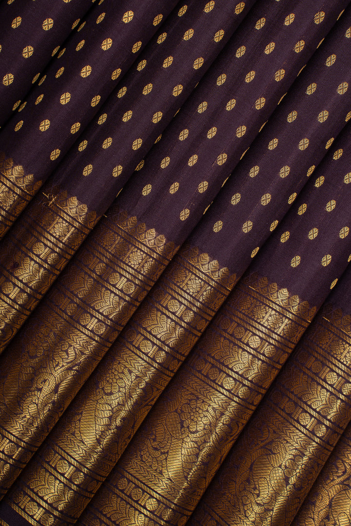 Dark Purple Laksha Butta Pure Kanchipuram Silk Saree