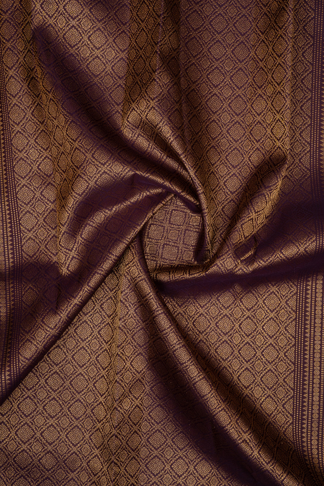 Grey and Purple Rettai Pettu Pure Kanchipuram Silk Saree
