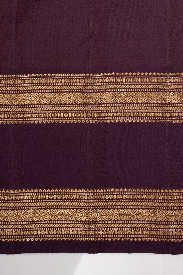 Grey and Purple Rettai Pettu Pure Kanchipuram Silk Saree