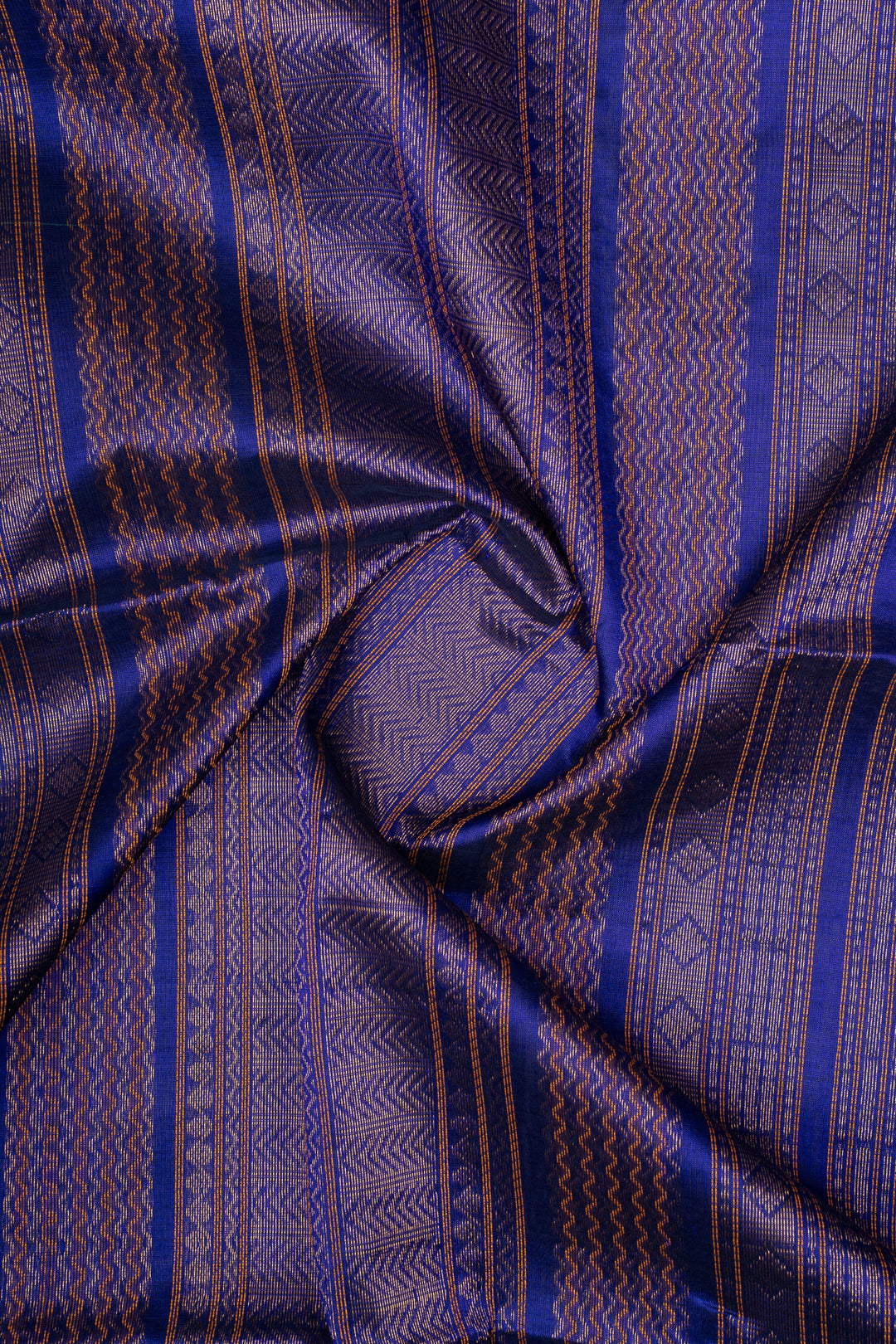Peacock Blue Neli Stripes Pure Silk Cotton Saree