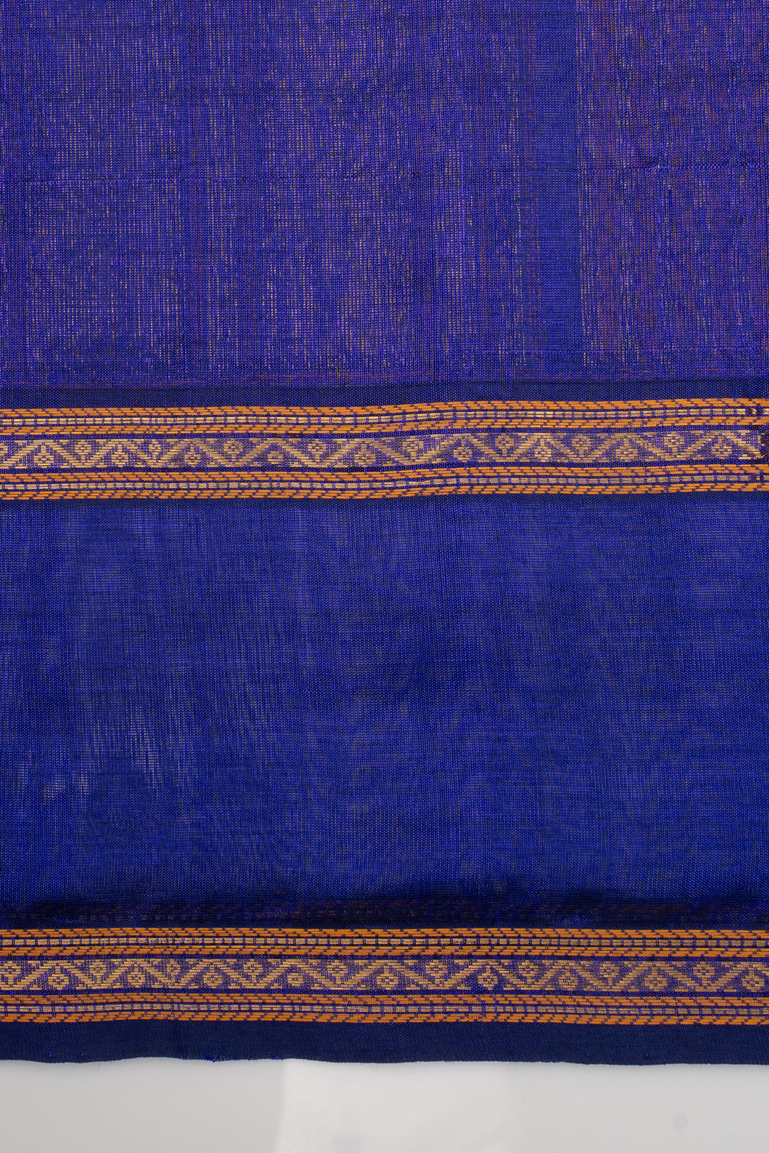 Peacock Blue Neli Stripes Pure Silk Cotton Saree