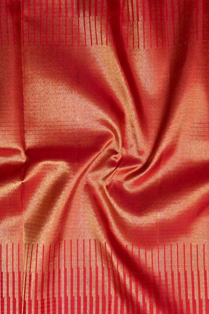 Plum Purple and Red Pure Zari Kanchipuram Silk Saree - Clio Silks