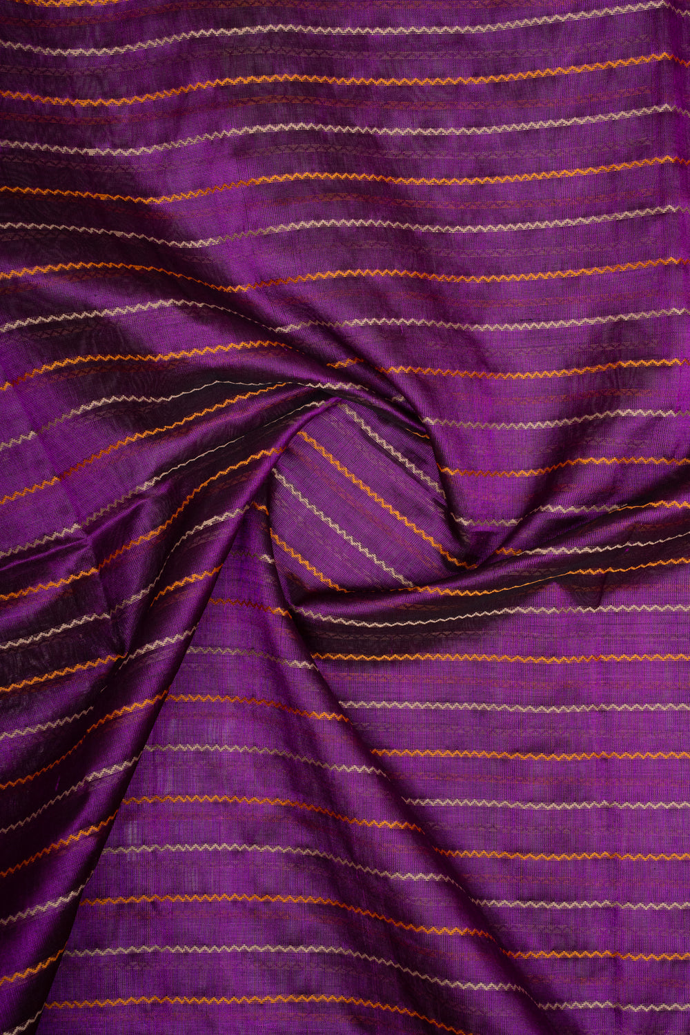 Purple Neli Stripes Pure Silk Cotton Saree