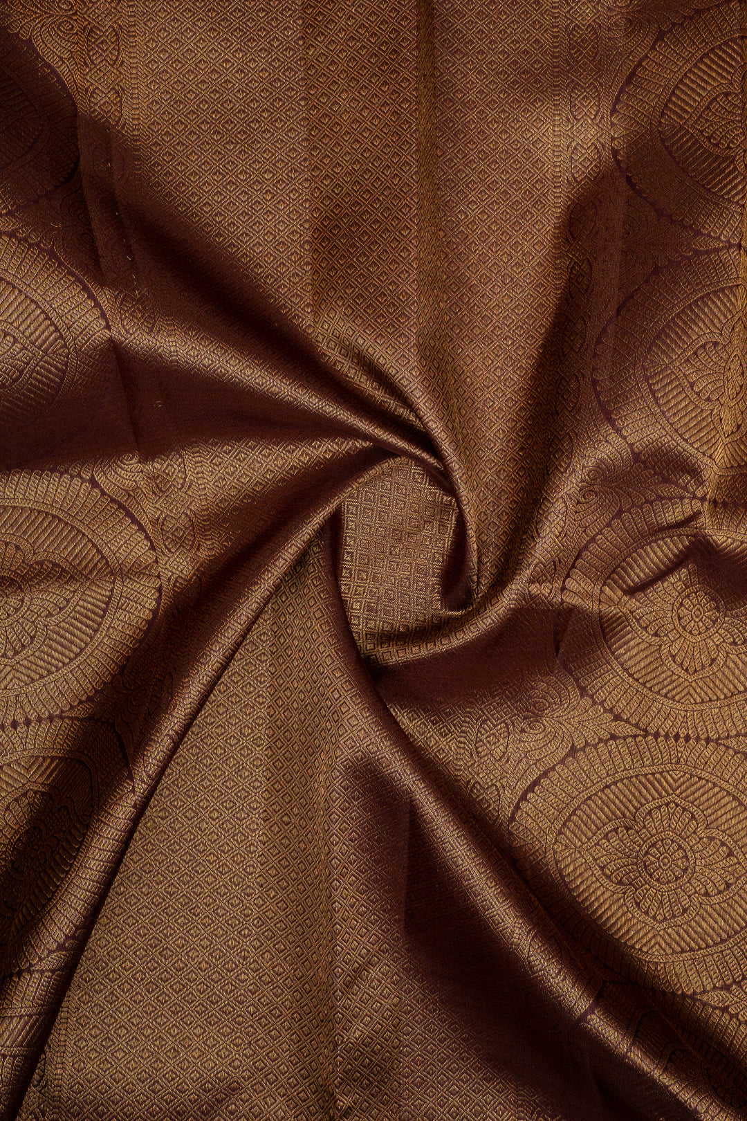 Brown Stripes Pure Kanchipuram Silk Saree