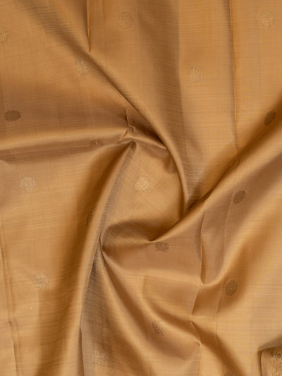 Pale gold traditional pure Kanchipuram silk saree