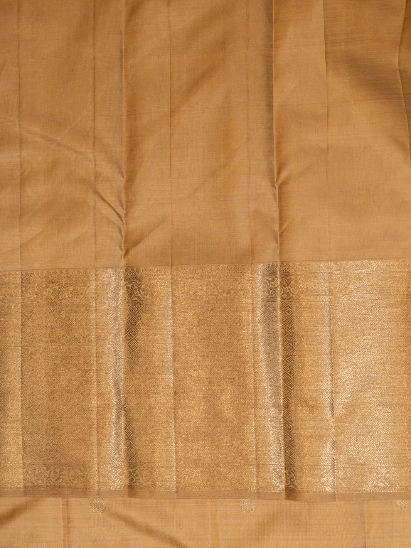 Pale gold traditional pure Kanchipuram silk saree