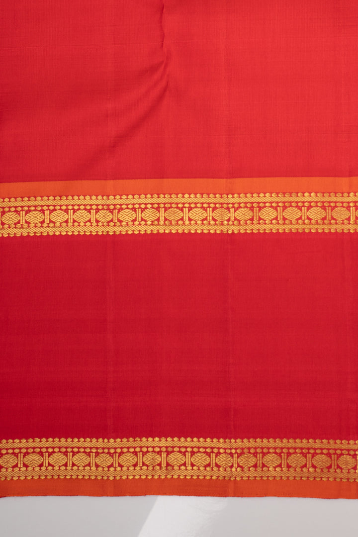 Brown Checks Pure Kanchipuram Silk Saree