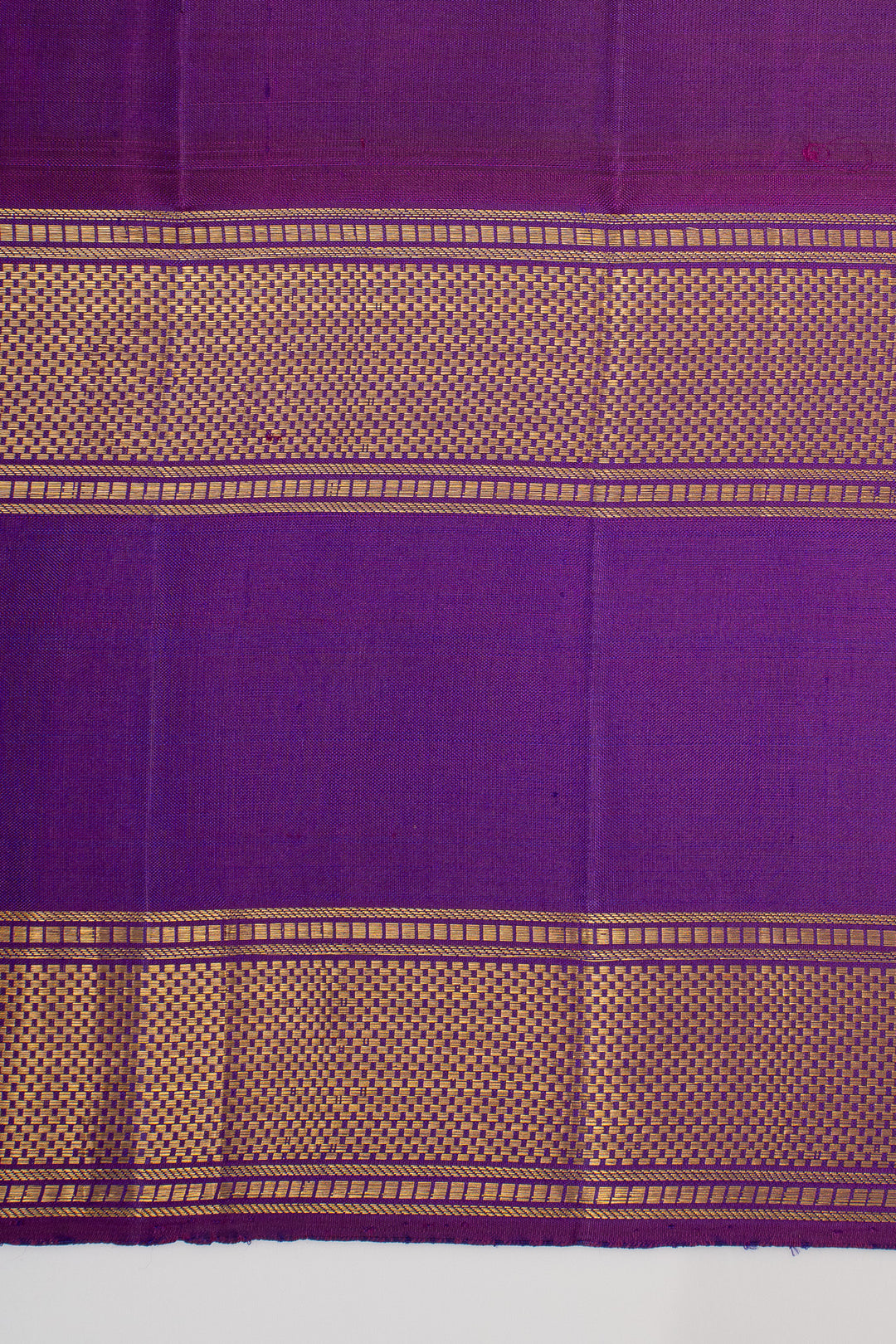 Lakshmi Red and purple Jamdani checks Checks Pure Kanchipuram Silk Saree