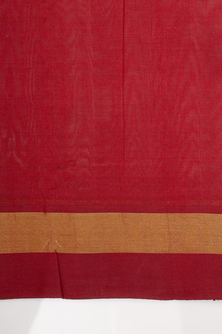 Ivory Thread Stripes Paisley Pure Silk Cotton Saree