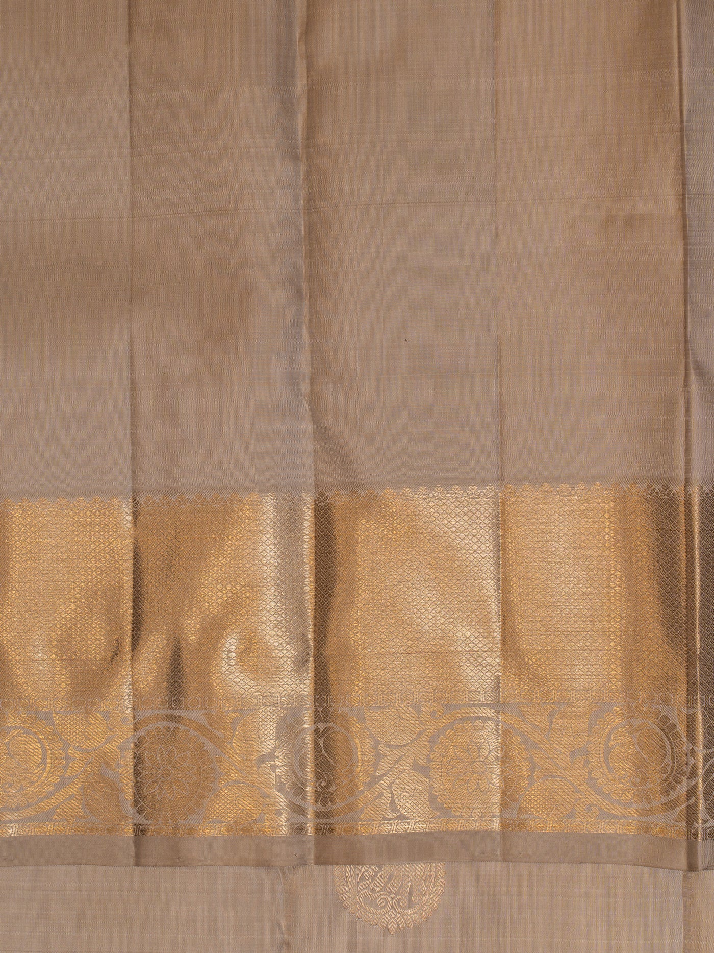 Chrysler grey pure Kanchipuram silk saree