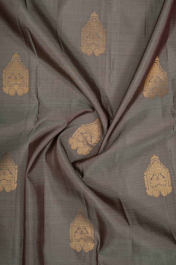 Grey Traditional Pure Kanchipuram Silk Saree