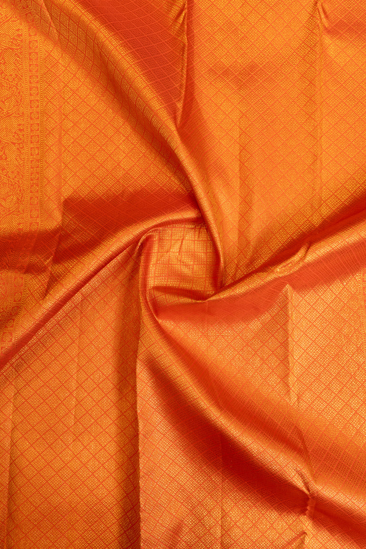 Salmon Pink pure Kanchipuram silk saree