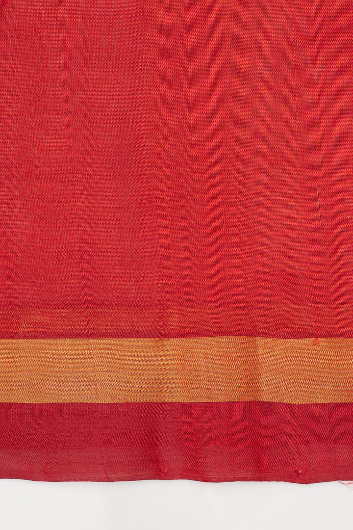 Khaki Thread Motifs Stripes Pure Silk Cotton Saree
