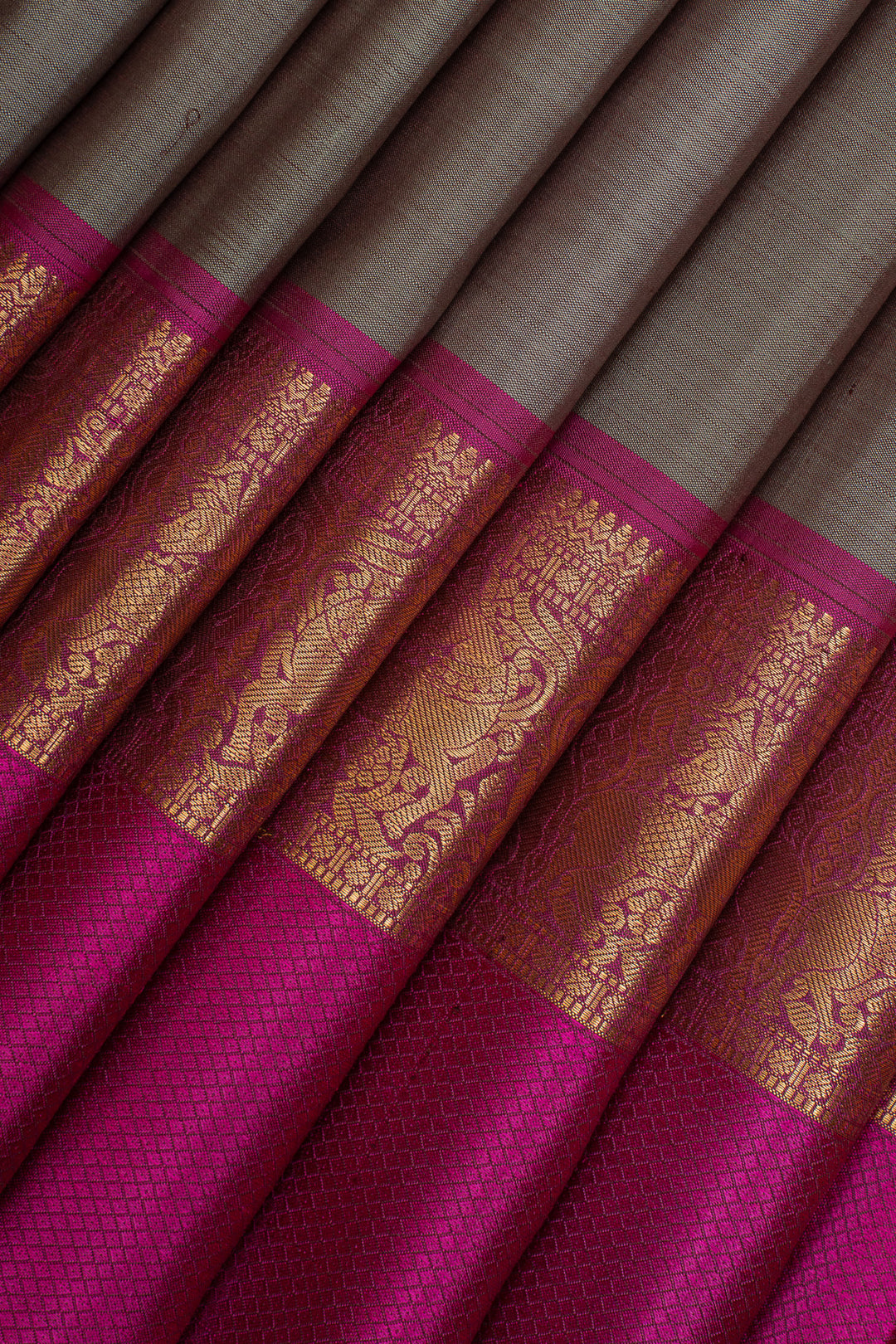 Grey Traditional Pure Kanchipuram Silk Saree