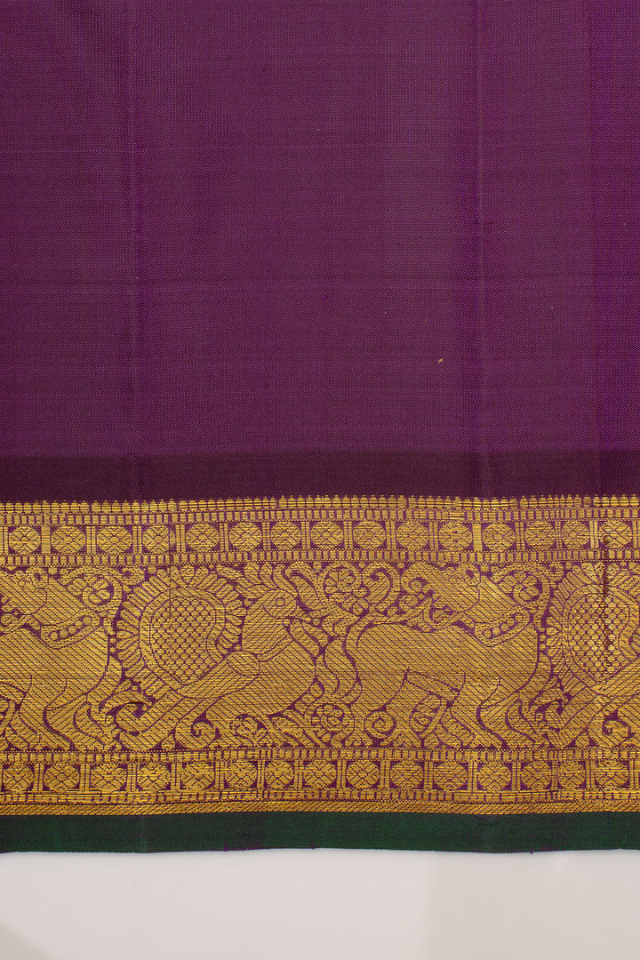 Purple Zari Checks Pure Kanchipuram Silk Saree