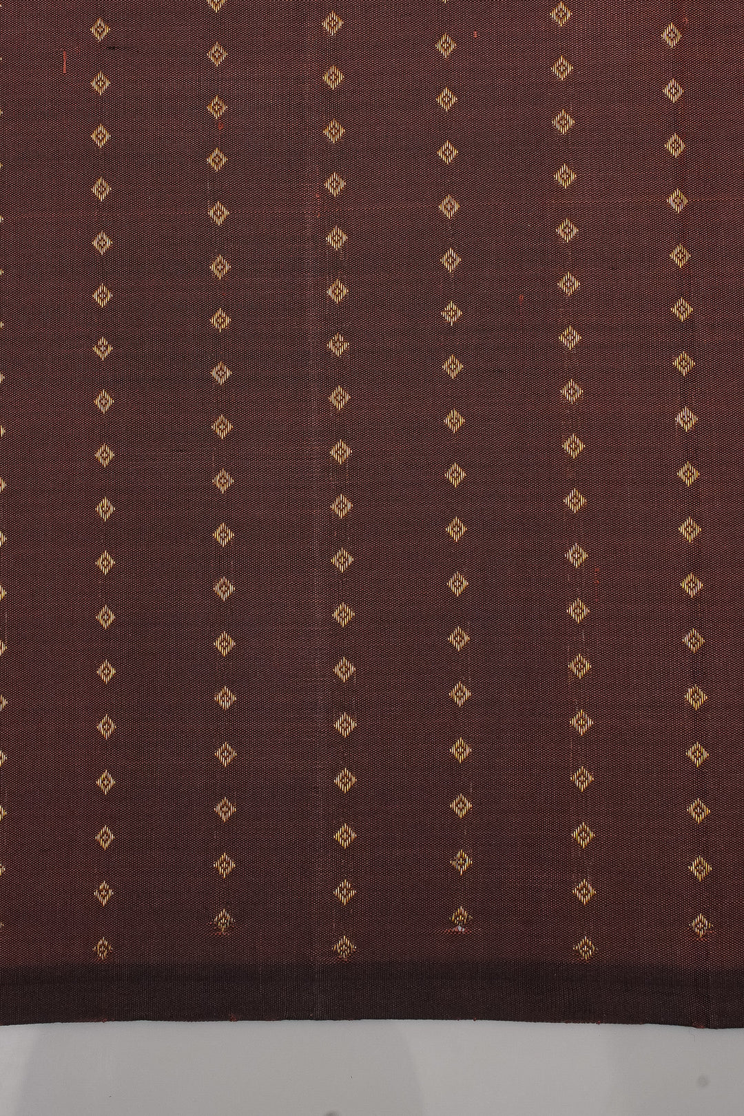 Brown Vintage Stripes Borderless Pure Kanchipuram Silk Saree