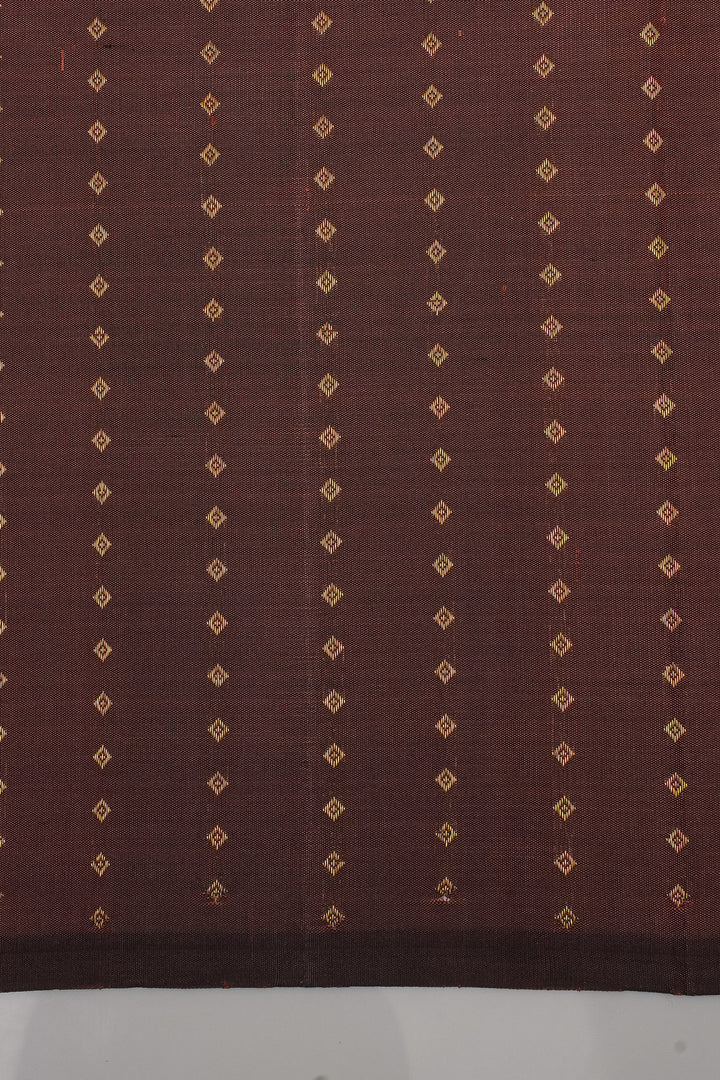 Brown Vintage Stripes Borderless Pure Kanchipuram Silk Saree