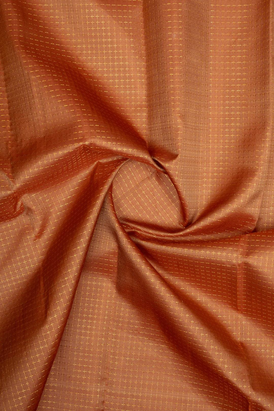 Khaki and Red Plus Butta Pure Kanchipuram Silk Saree