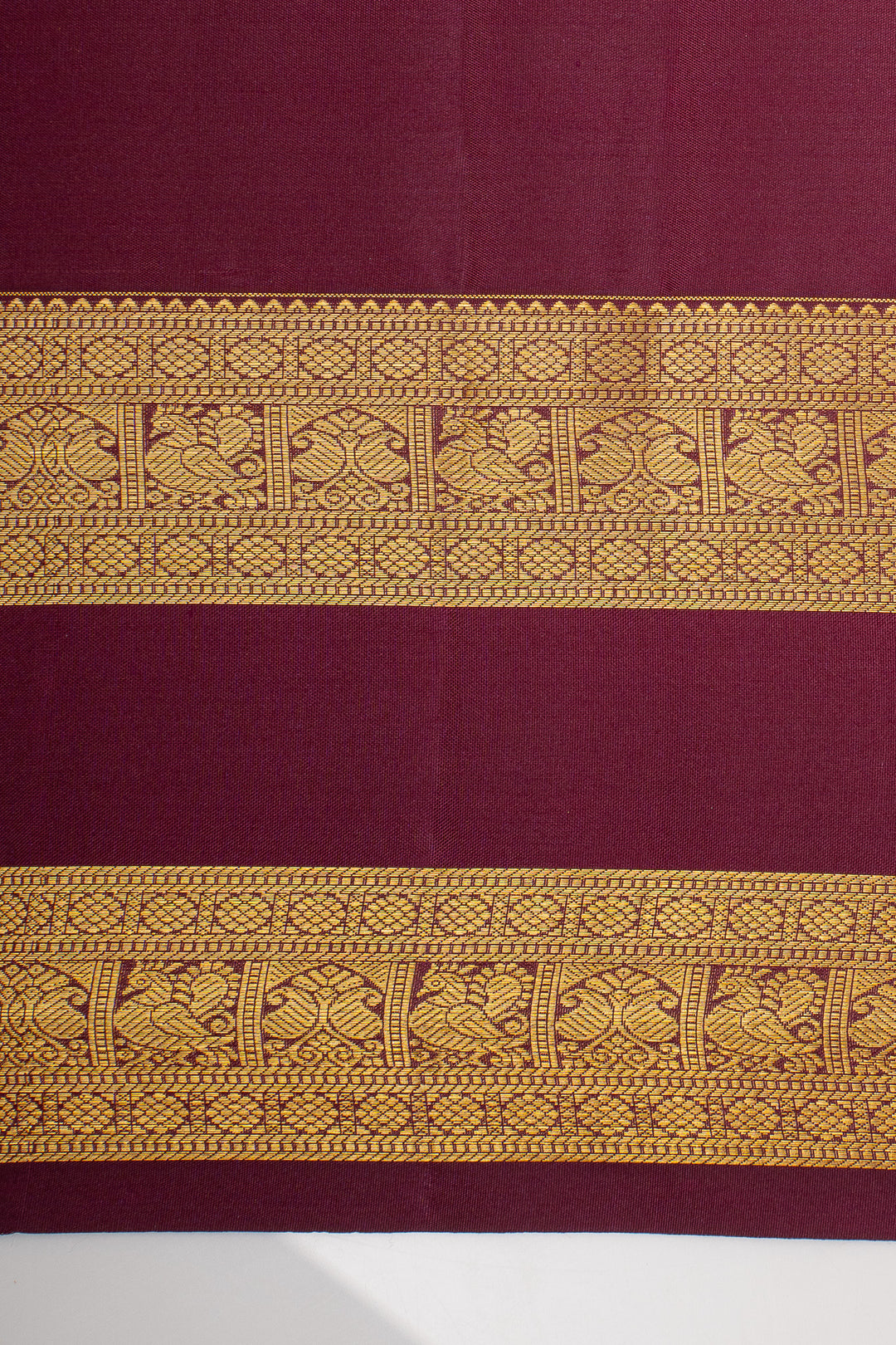 Pastel Pink and Jamun Rettai Pettu Pure Kanchipuram Silk Saree