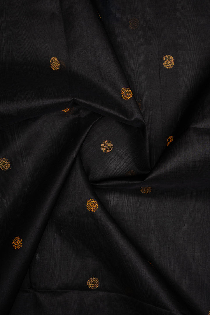 Black Thread Motifs Pure Silk Cotton Saree