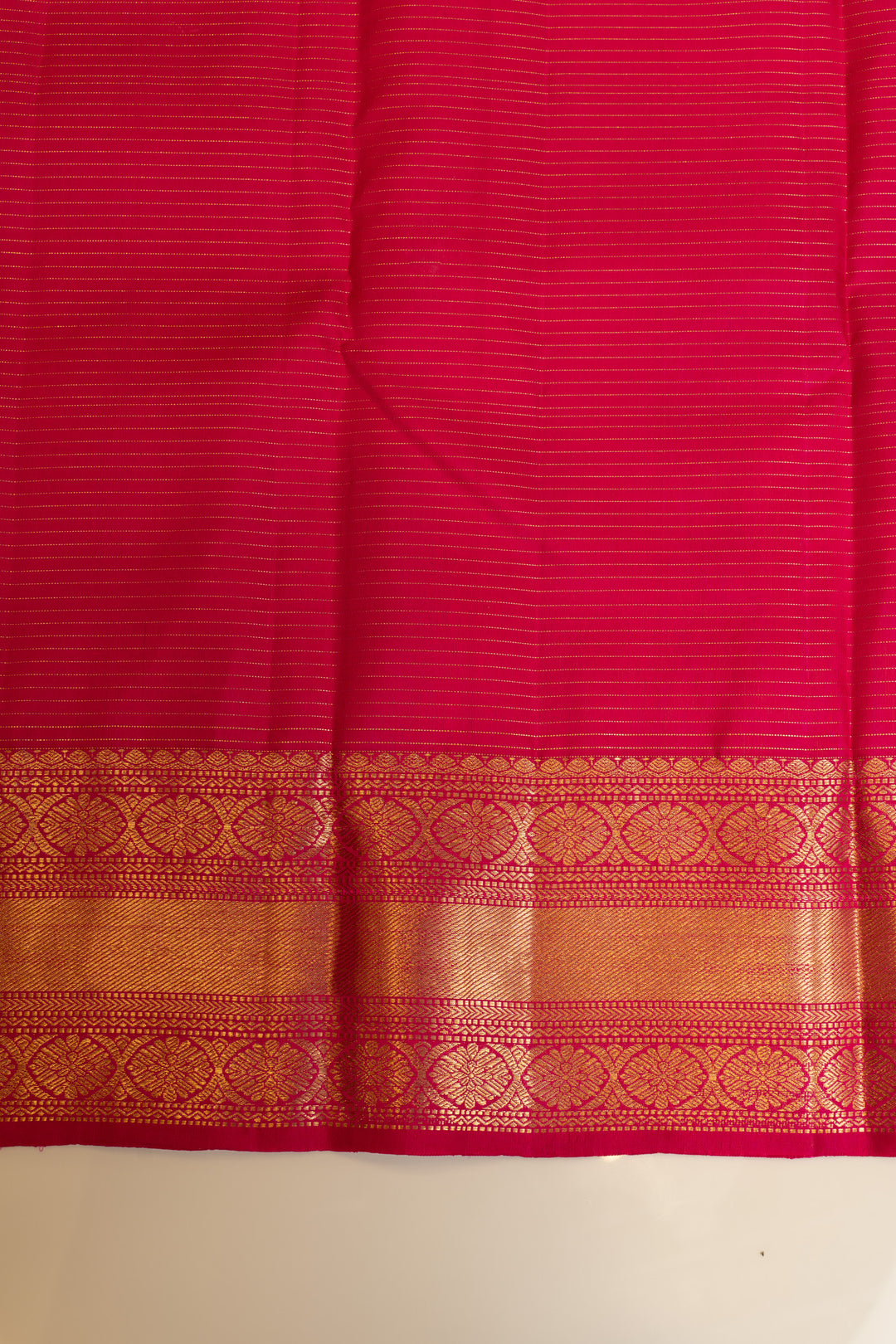 Golden yellow zari checks pure Kanchipuram silk saree