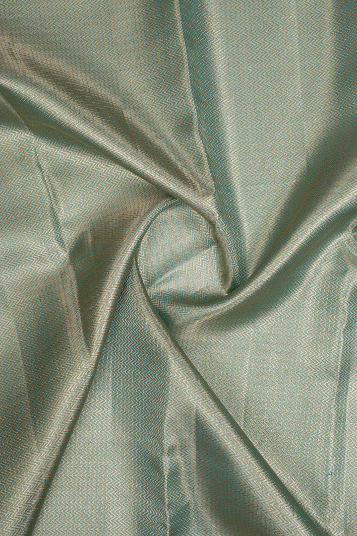 Pastel Blue Brocade Pure Kanchipuram Silk Saree