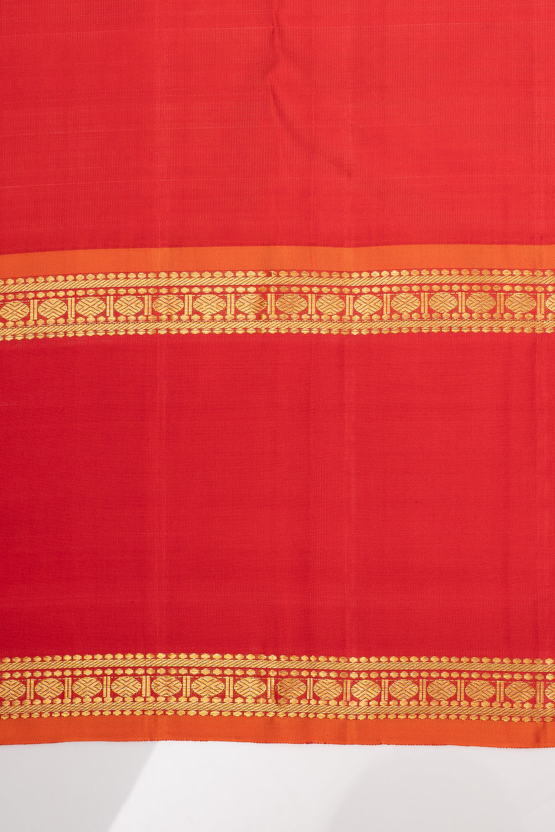 Khaki and Red Plus Butta Pure Kanchipuram Silk Saree