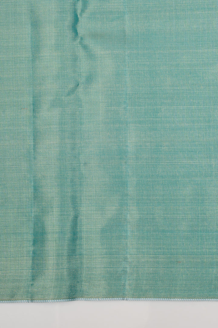 Pastel Blue Brocade Pure Kanchipuram Silk Saree