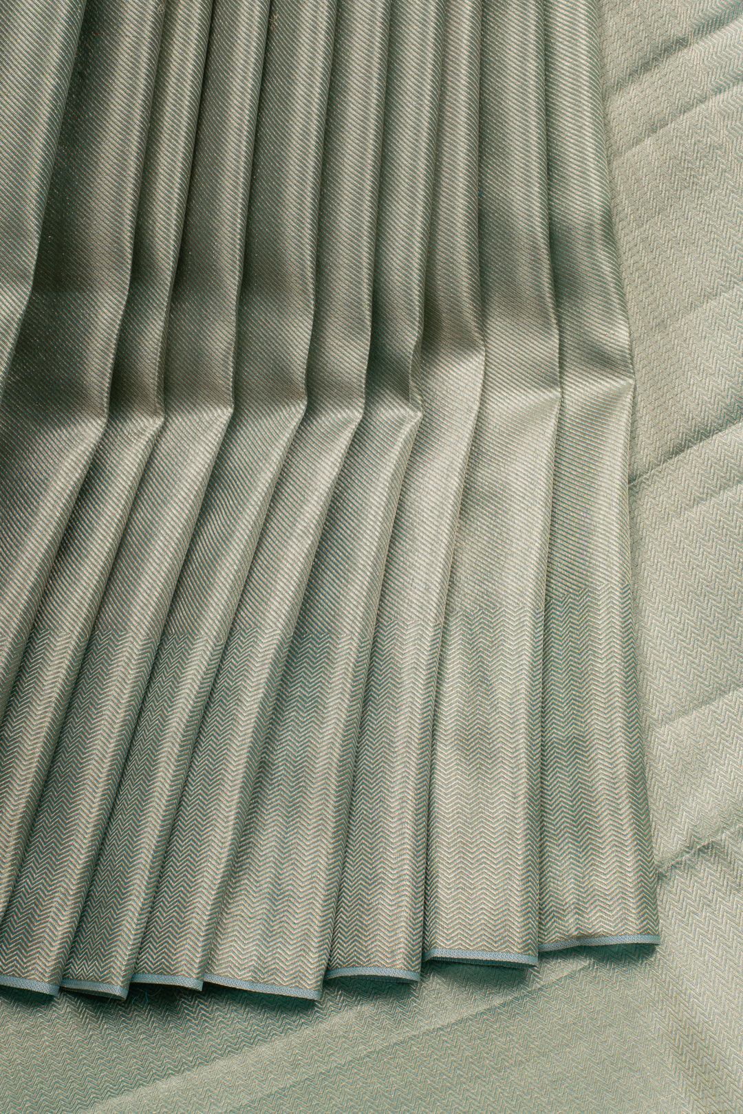 Pastel Blue Brocade Pure Kanchipuram Silk Saree
