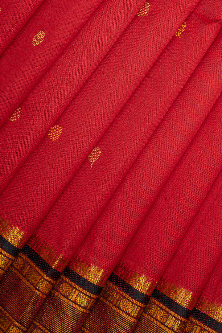 Red Traditional Pure Silk Cotton Saree