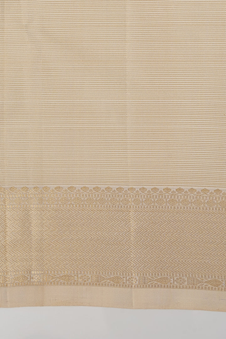 Ivory Vairaoosi Pure Kanchipuram Silk Saree