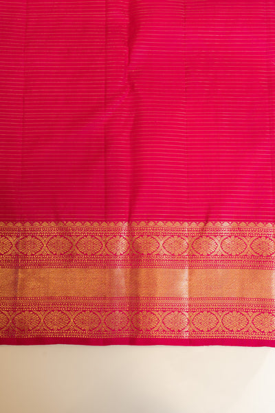 Parrot green zari checks pure Kanchipuram silk saree