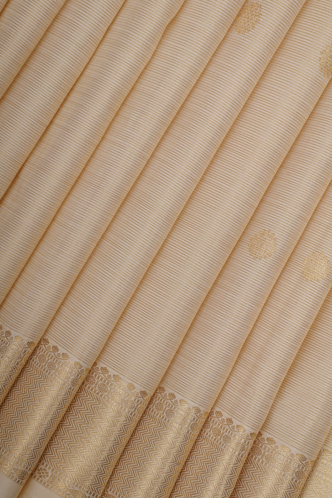 Ivory Vairaoosi Pure Kanchipuram Silk Saree