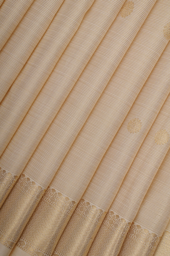Ivory Vairaoosi Pure Kanchipuram Silk Saree