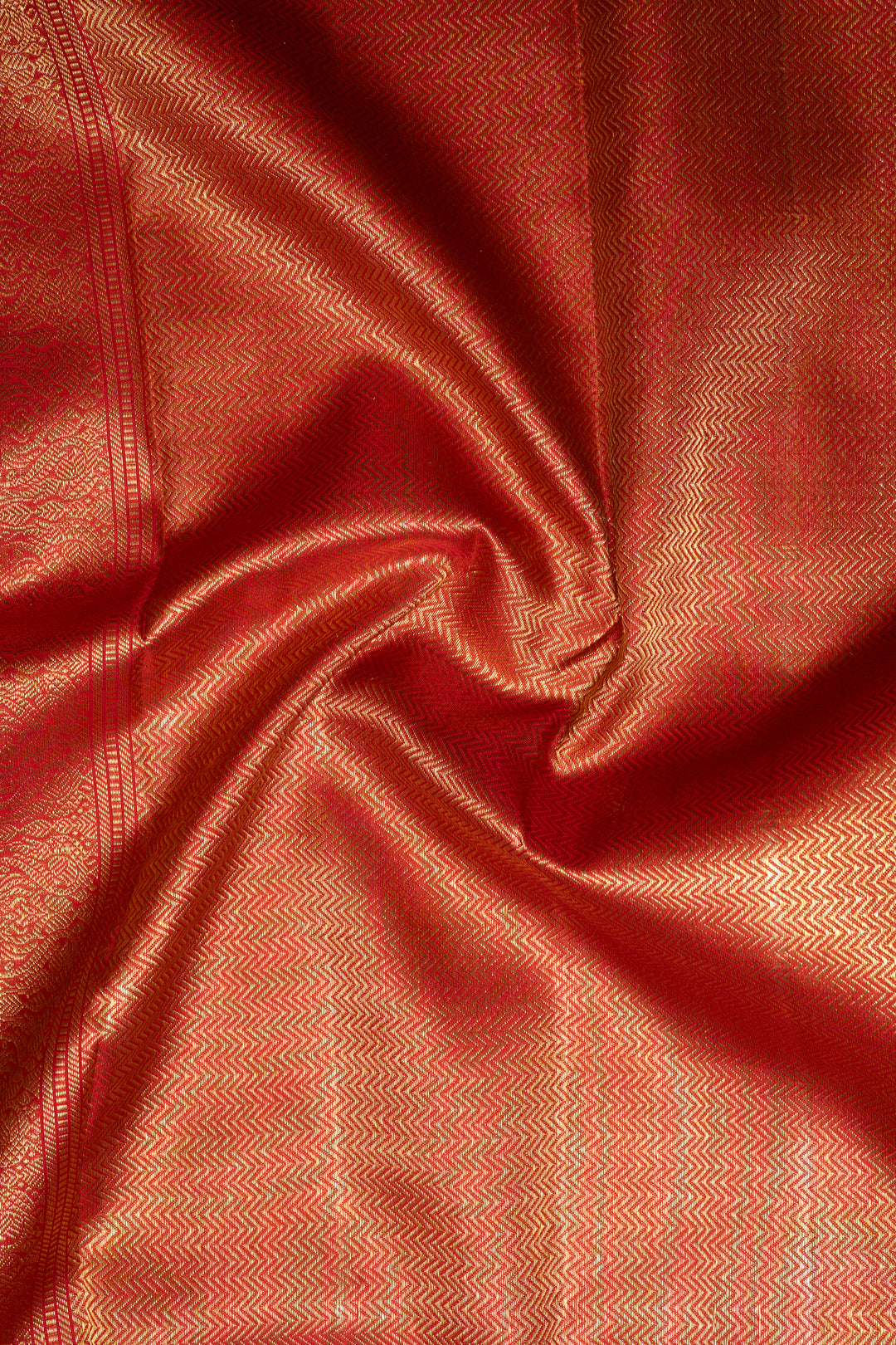 Silver Grey and Red Stripes Pure Kanchipuram Silk Saree - Clio Silks