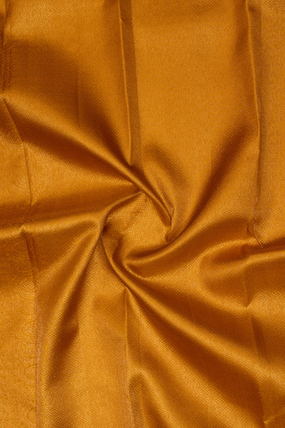 Mustard yellow traditional pure Kanchipuram silk saree