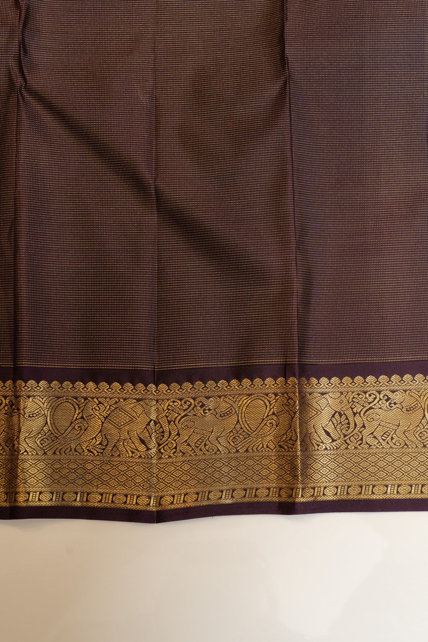 Magenta and brown vairaoosi traditional pure Kanchipuram silk saree