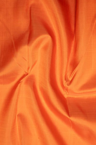 Orange and Black Pure Zari Kanchipuram Silk Saree - Clio Silks