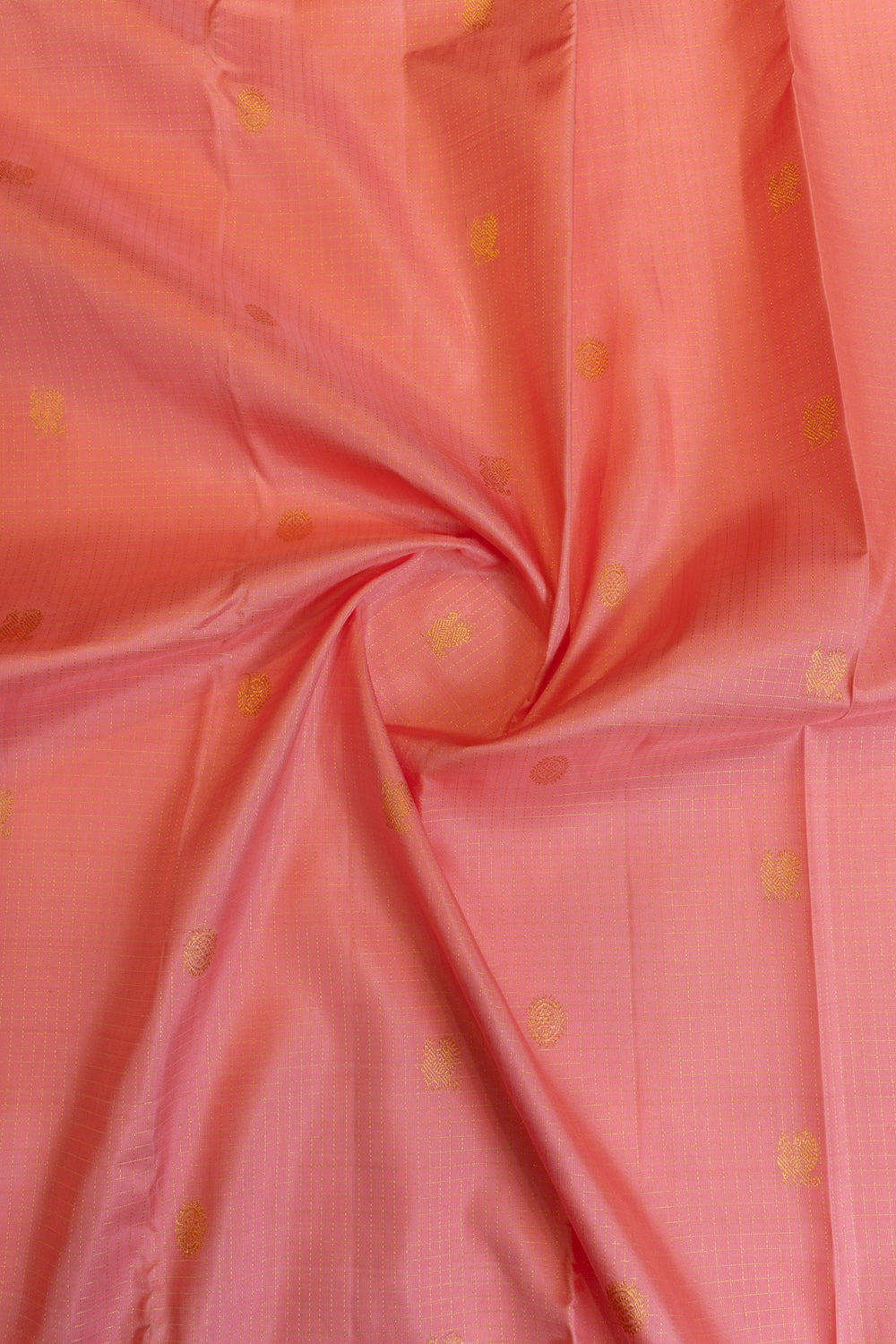 Strawberry pink vairaoosi zari checks pure Kanchipuram silk saree