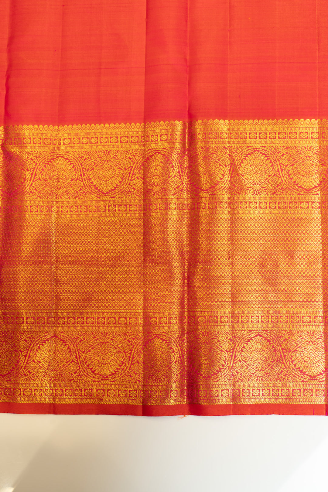 Peach pink traditional pure Kanchipuram silk saree