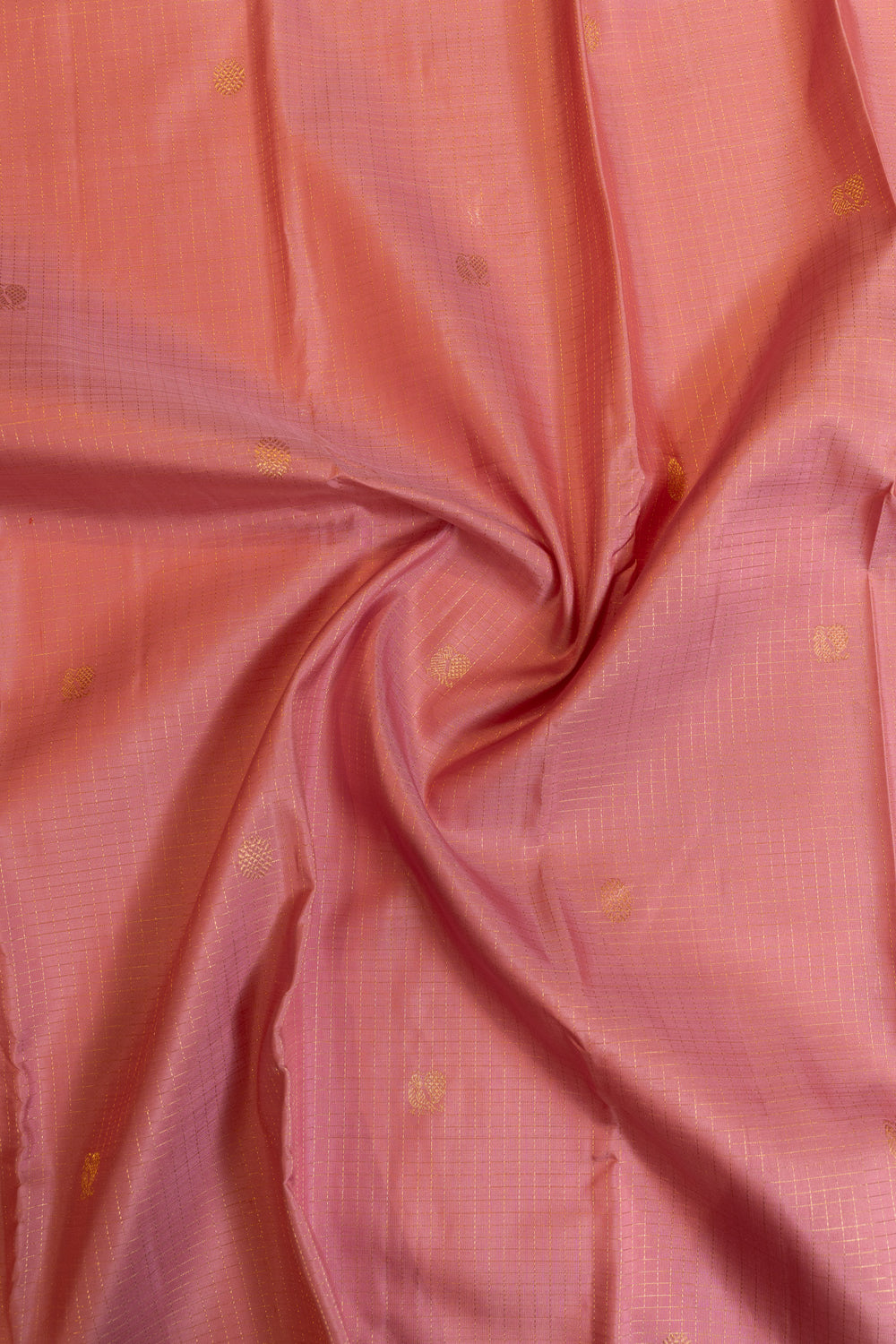 Lotus pink vairaoosi checks pure Kanchipuram silk saree