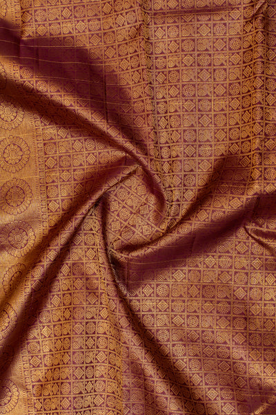 Jamun purple rettai pettu pure Kanchipuram silk saree