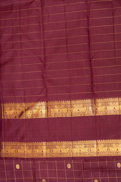 Jamun purple rettai pettu pure Kanchipuram silk saree