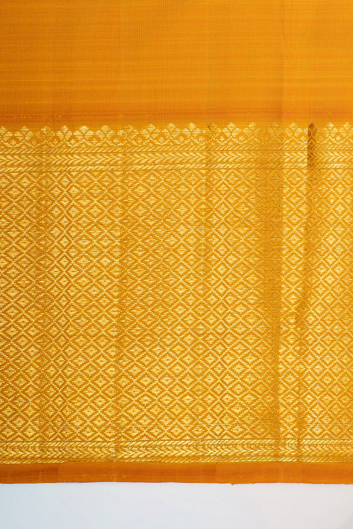 Red and yellow brocade Beetu butta pure kanchipuram silk saree