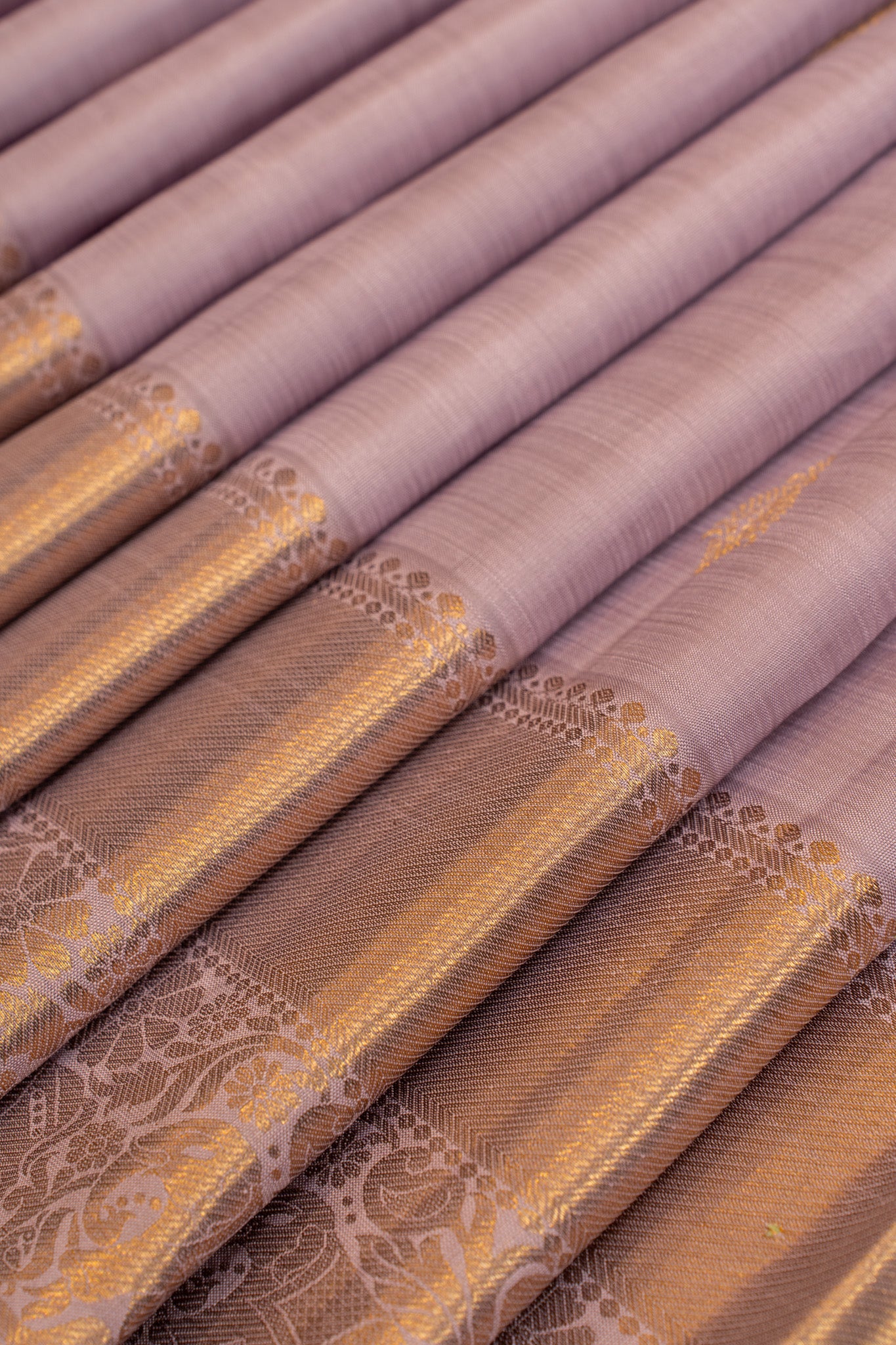 Lilac pastel pure Kanchipuram silk saree