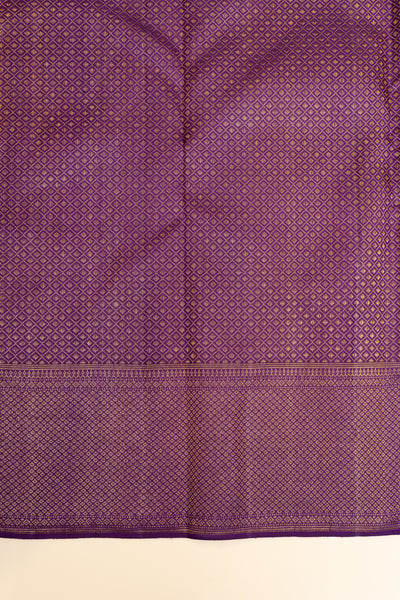 Dark purple paisley vanasingaram brocade pure Kanchipuram silk saree